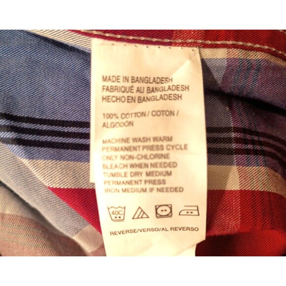 Izod Men's Long Sleeve Button Up Cotton Twill Plaid Shirt Size L Preppy  NWT - Picture 13 of 15